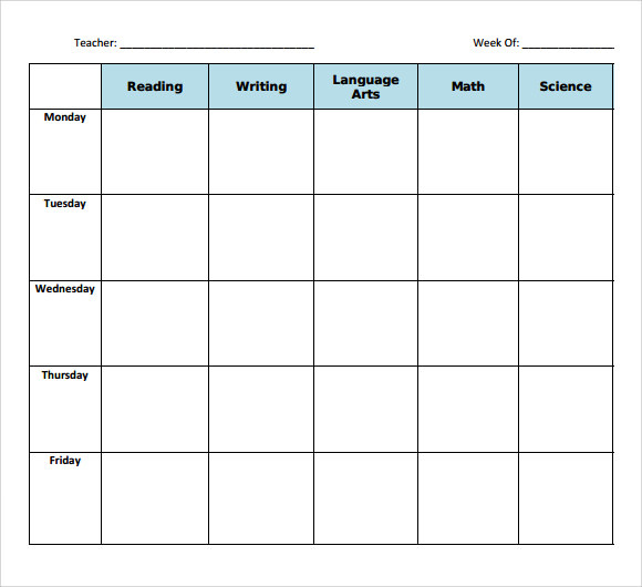 11 Sample Blank Lesson Plans Sample Templates