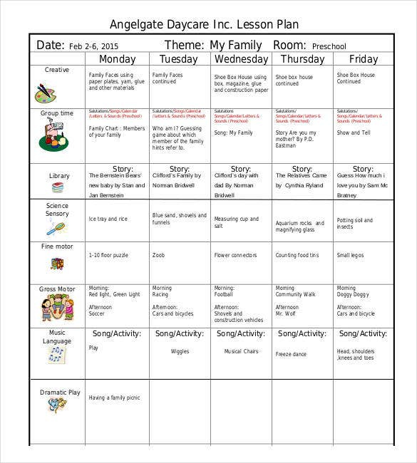 Printable Lesson Plans For Daycare