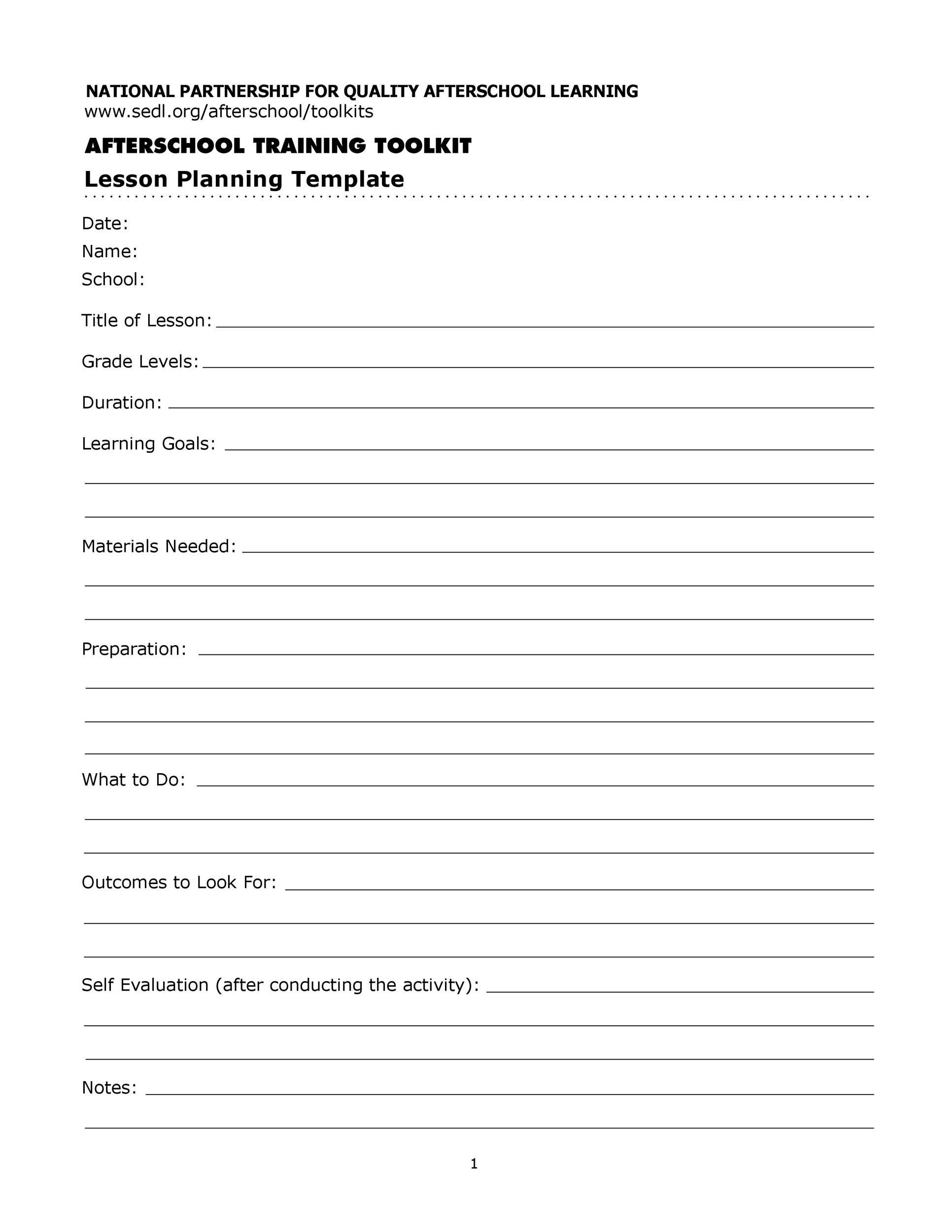 44 FREE Lesson Plan Templates Common Core Preschool Weekly 