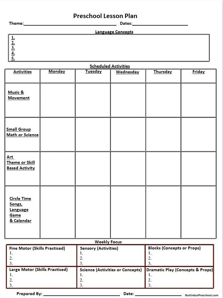 Best Lesson Plan Template Weekly Prescool Plannar Get Your Calendar 