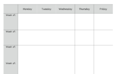 Blank Lesson Plan Calendar Template Calendar Template Printable