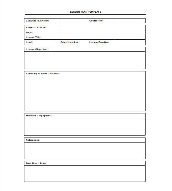 Blank Lesson Plan Template 16 Free PDF Excel Word Google Drive 