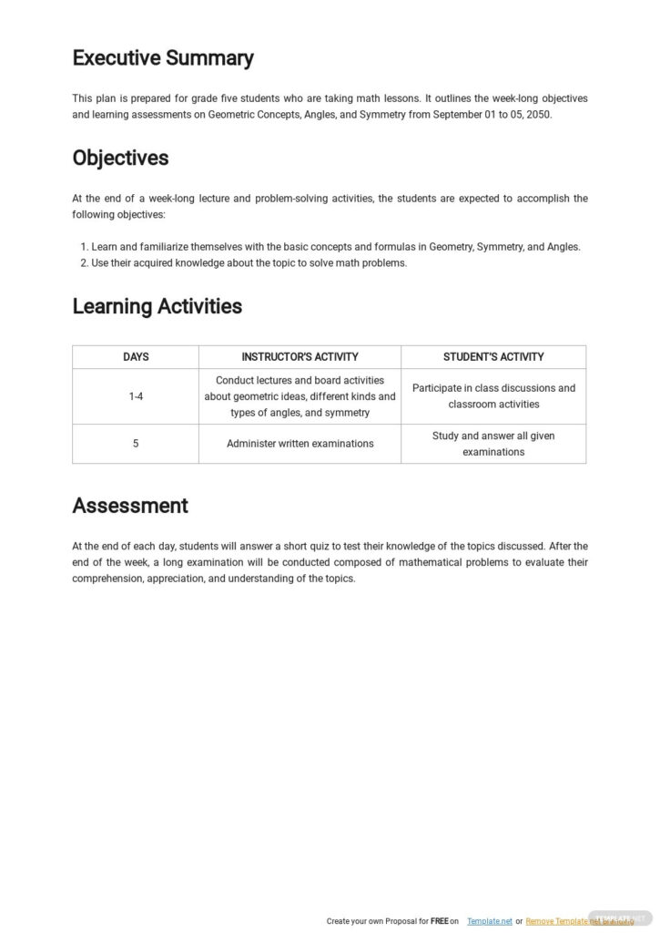 Blank UDL Lesson Plan Template Free PDF Template | Printable Lesson Plans