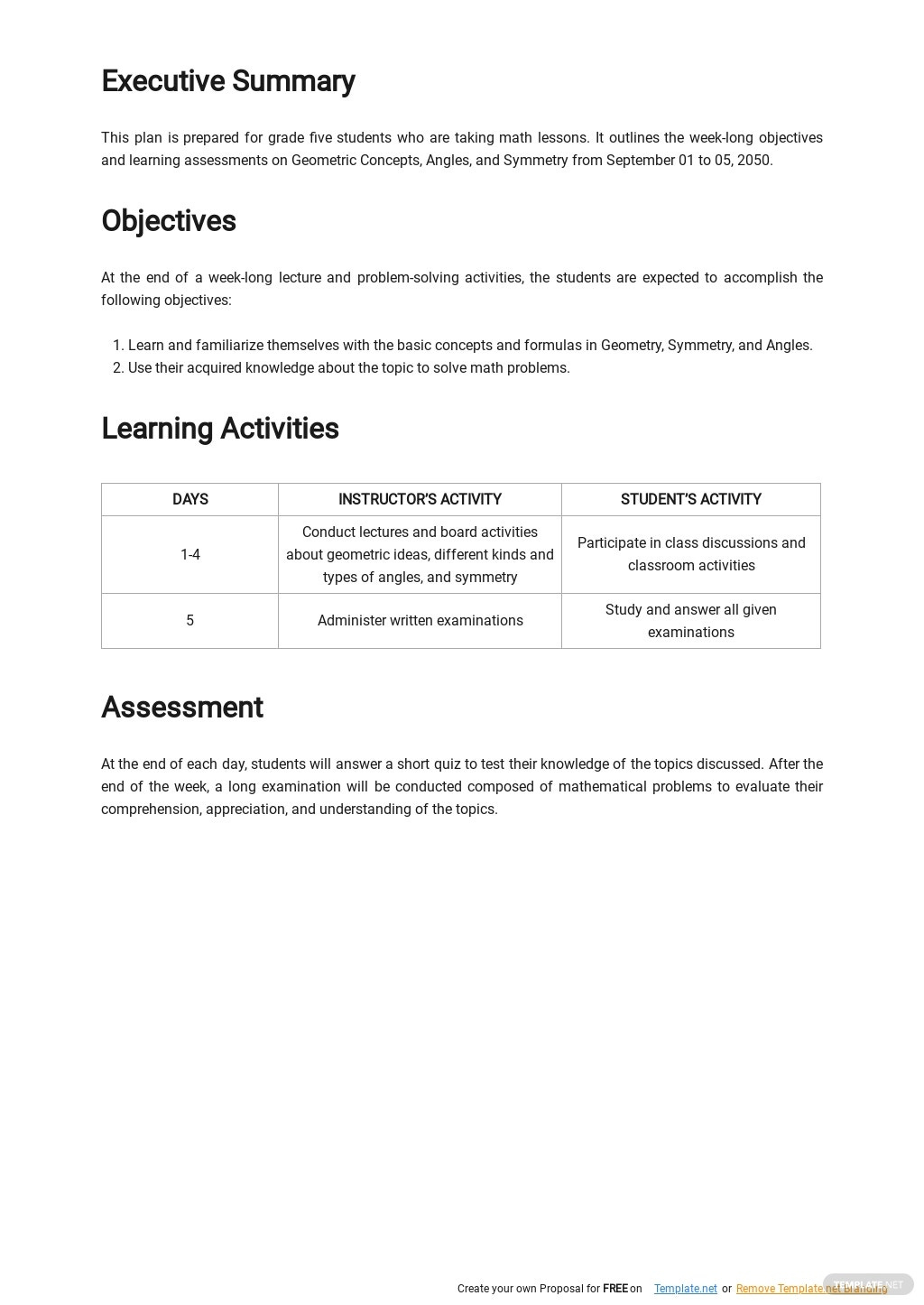 Printable UDL Lesson Plan Template Printable Lesson Plans