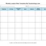 Blank Weekly Lesson Plan Templates At Allbusinesstemplates