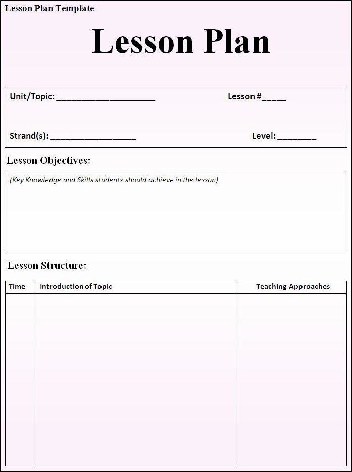 Daily Lesson Plan Template Fotolip