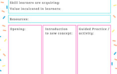 Daily Lesson Plan Template Printable Teaching Resources