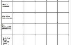 Daycare Weekly Lesson Plan Template Calendar Template Printable