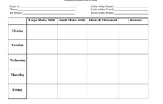 Daycare Weekly Lesson Plan Template Example Calendar Printable