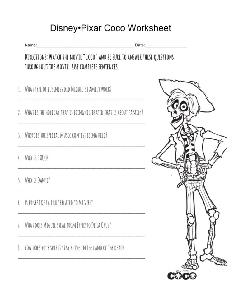 Disney Pixar Coco Lesson Plans Movie Lesson Plans Fun Lesson Plans 