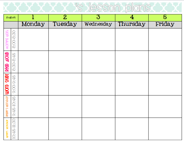 Elementary Organization Two Updated Lesson Plan Templates 