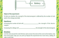 Experimenting With Electromagnets Printable Science Worksheets 6th