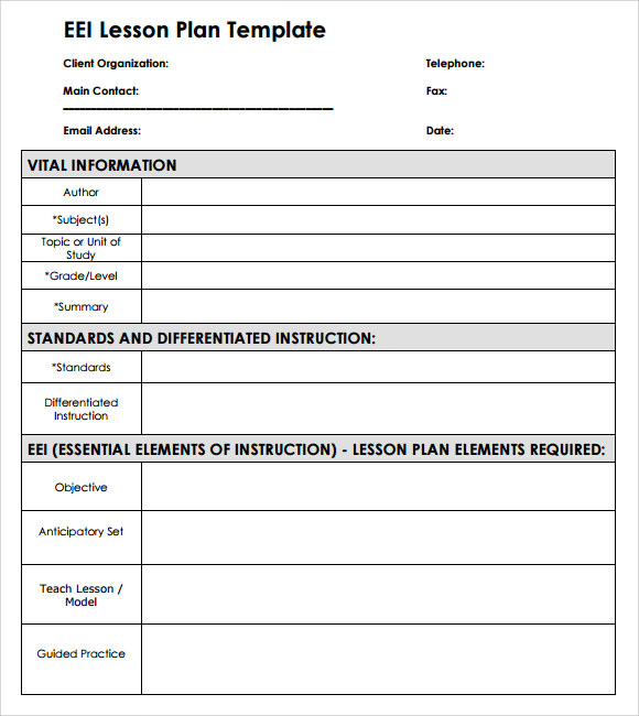 FREE 10 Sample Blank Lesson Plan Templates In PDF