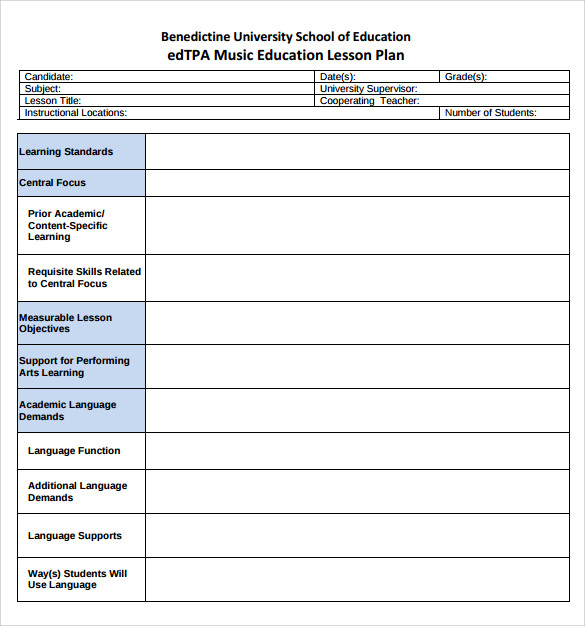 FREE 7 Sample Music Lesson Plan Templates In PDF PSD