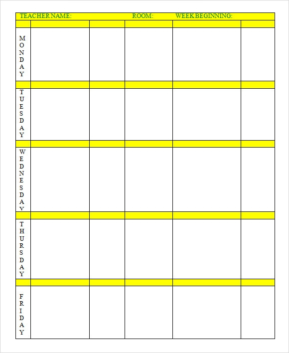 FREE 7 Sample Weekly Lesson Plan Templates In Google Docs MS Word 