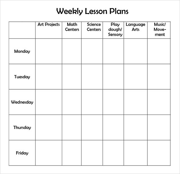 Printable Lesson Plan Pages