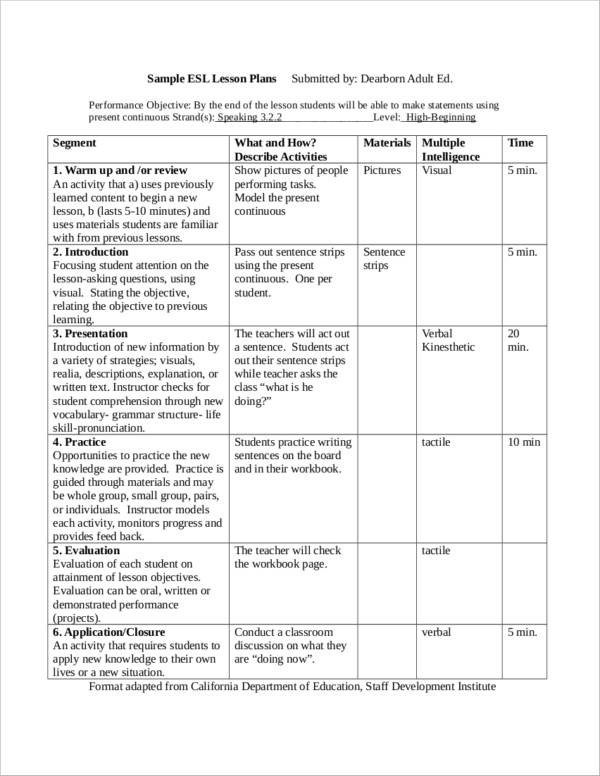 FREE 9 Lesson Planner Samples Templates In PDF MS Word