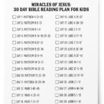 FREE Printable Miracles Of Jesus Daily Bible Reading Plan For Kids