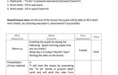 Good English Lesson Plan In Grade 3 Was were Lesson Plan Worksheet