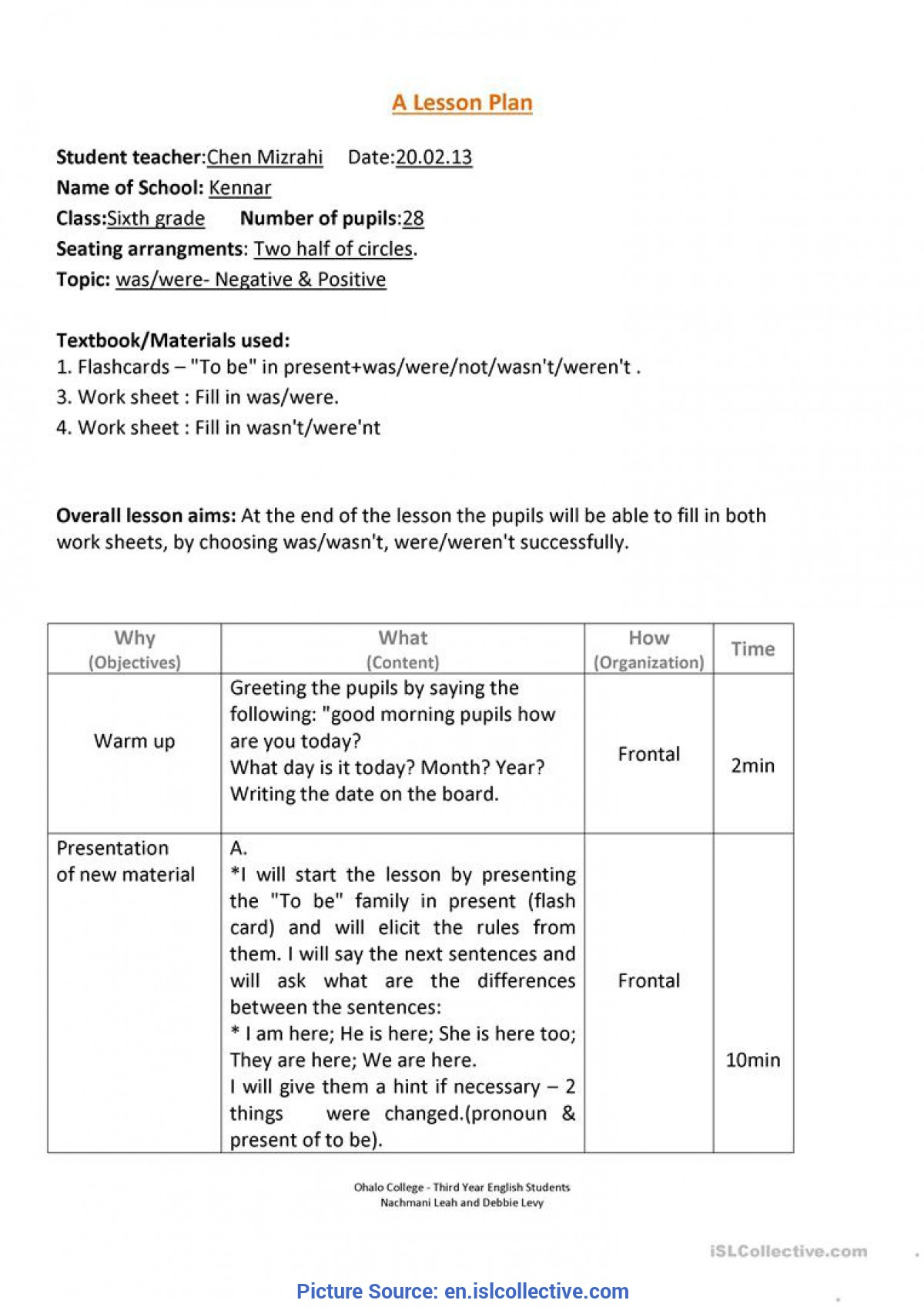 Good English Lesson Plan In Grade 3 Was Were Lesson Plan Worksheet 