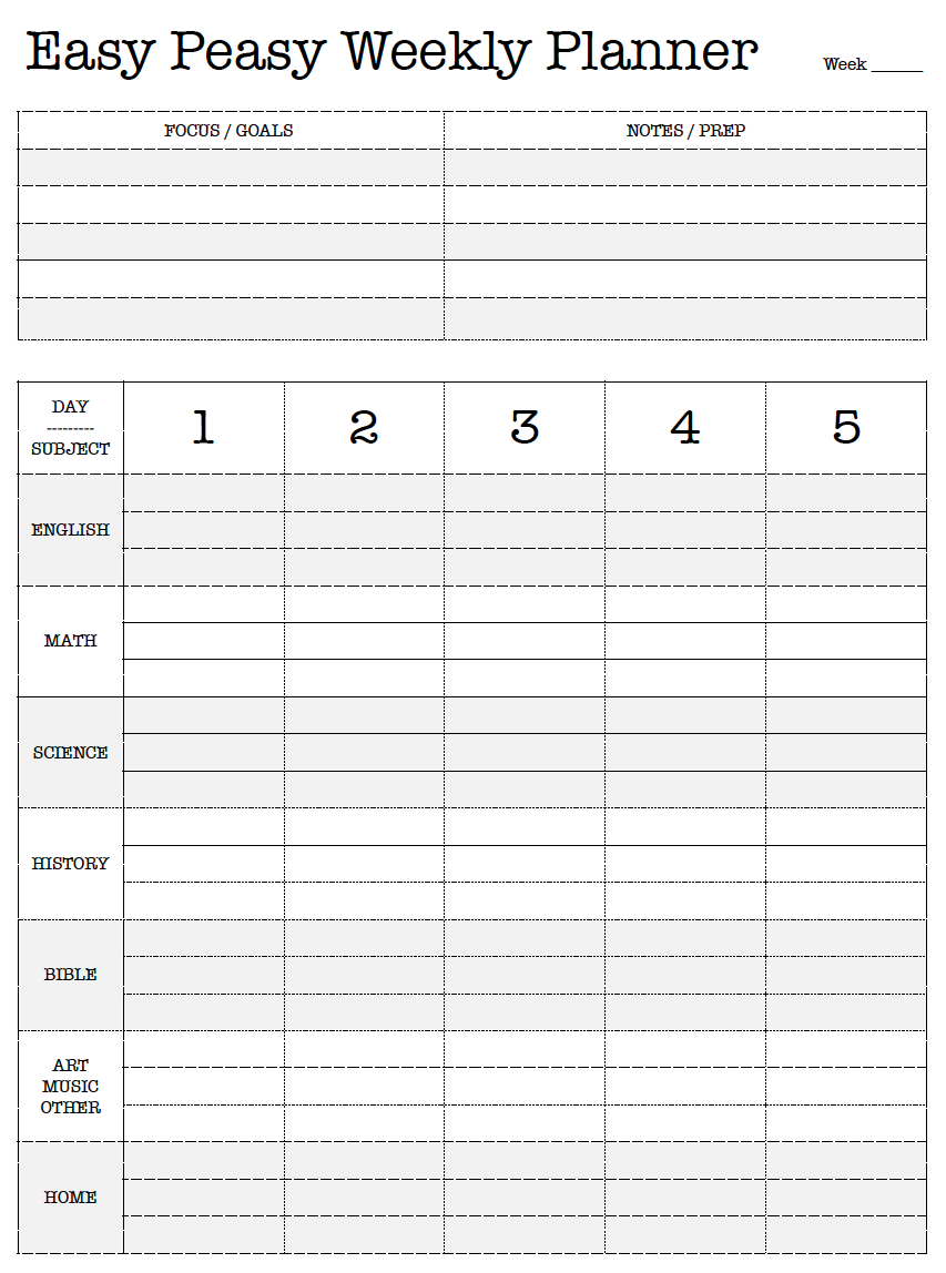 If You Really Wanna Know Easy Peasy Weekly Planner Homeschool Lesson 