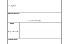 Instructional Strategies Lesson Plan Template Lesson Plan Template