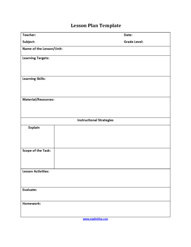 Instructional Strategies Lesson Plan Template Lesson Plan Template ...