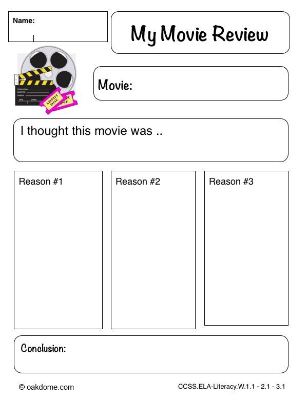 IPad Graphic Organizer My Movie Review Plain iPad Pages Template 