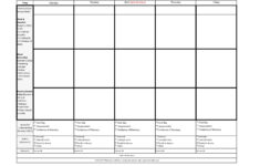 Kindergarten Weekly Lesson Plan Template W Florida Standards Drop Down