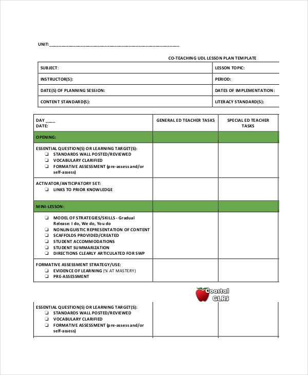 Lesson Plan Template 14 Free Word PDF Documents Download Free 