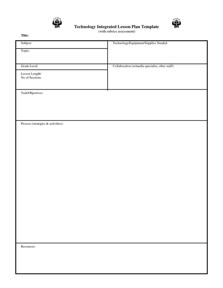 Lesson Plan Template PDF Printable Lesson Plans Blank Lesson Plan 