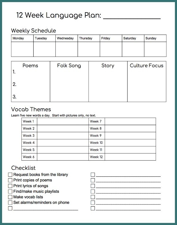 Weekly Lesson Plan Printable