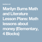 Marilyn Burns Math And Literature Lesson Plans Math Lessons About