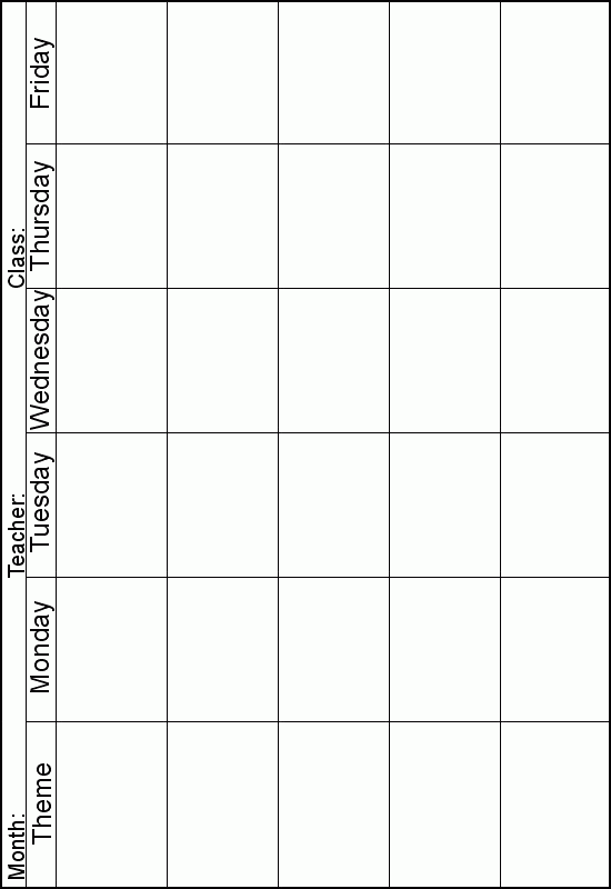 Monthly Toddler Lesson Plan Template Blank Lesson Plans For Toddlers 