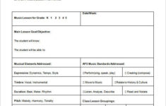 Music Lesson Plan Template 7 Free Word Excel PDF Format Download