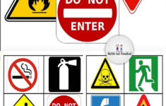 Pattern To Create Safety Sign Matching File Folder Game For Preschool