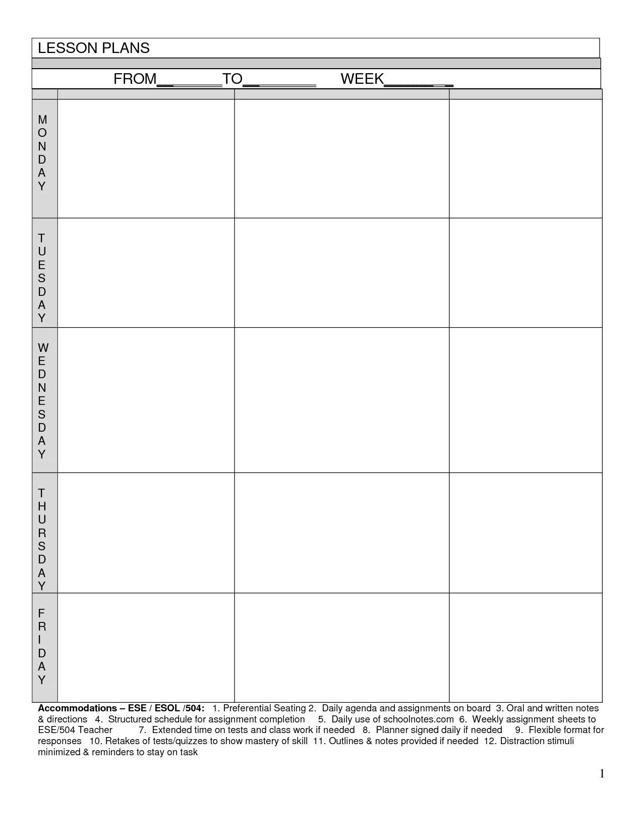 Pin By Stephanie Pearson On It Works Blank Lesson Plan Template 