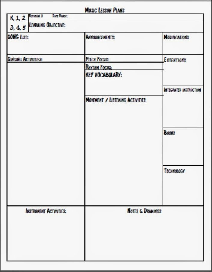 Free Printable Music Lesson Plan Templates