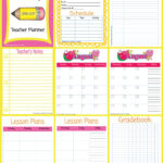 Pink And Yellow Planner Pages Teacher Planner Printables Teacher