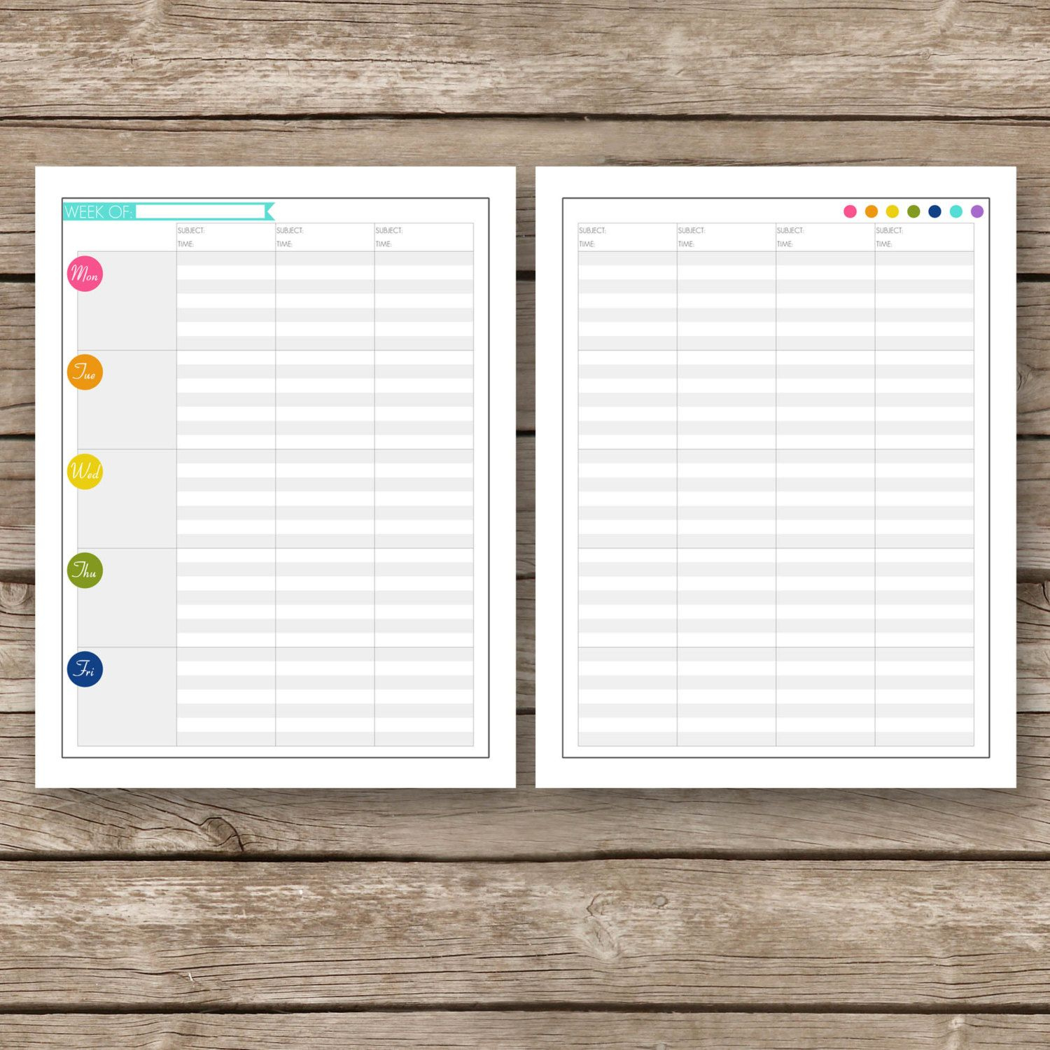 Printable Lesson Planner Pages Teacher Home School Day Planner 