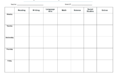 Printable Weekly Lesson Planner Template Doc PDF