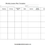 Printable Weekly Lesson Planner Template Doc PDF