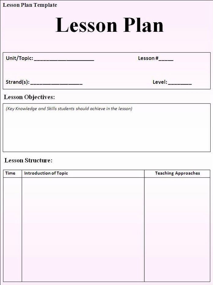 Sample Esl Lesson Plan Template Teacher Lesson Plans Template 