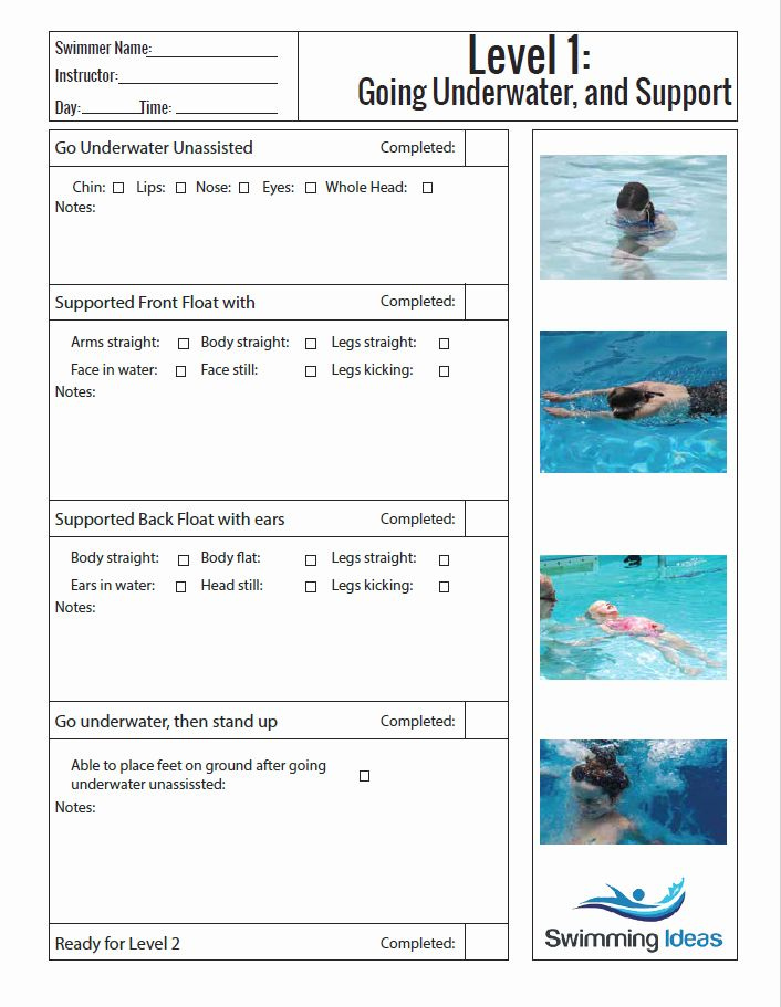 Swim Lesson Plan Template Beautiful Level 1 Swimming Lesson Plans 