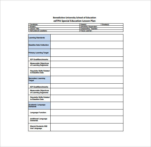 Teacher Lesson Plan Template 8 Free Sample Example Format Download 