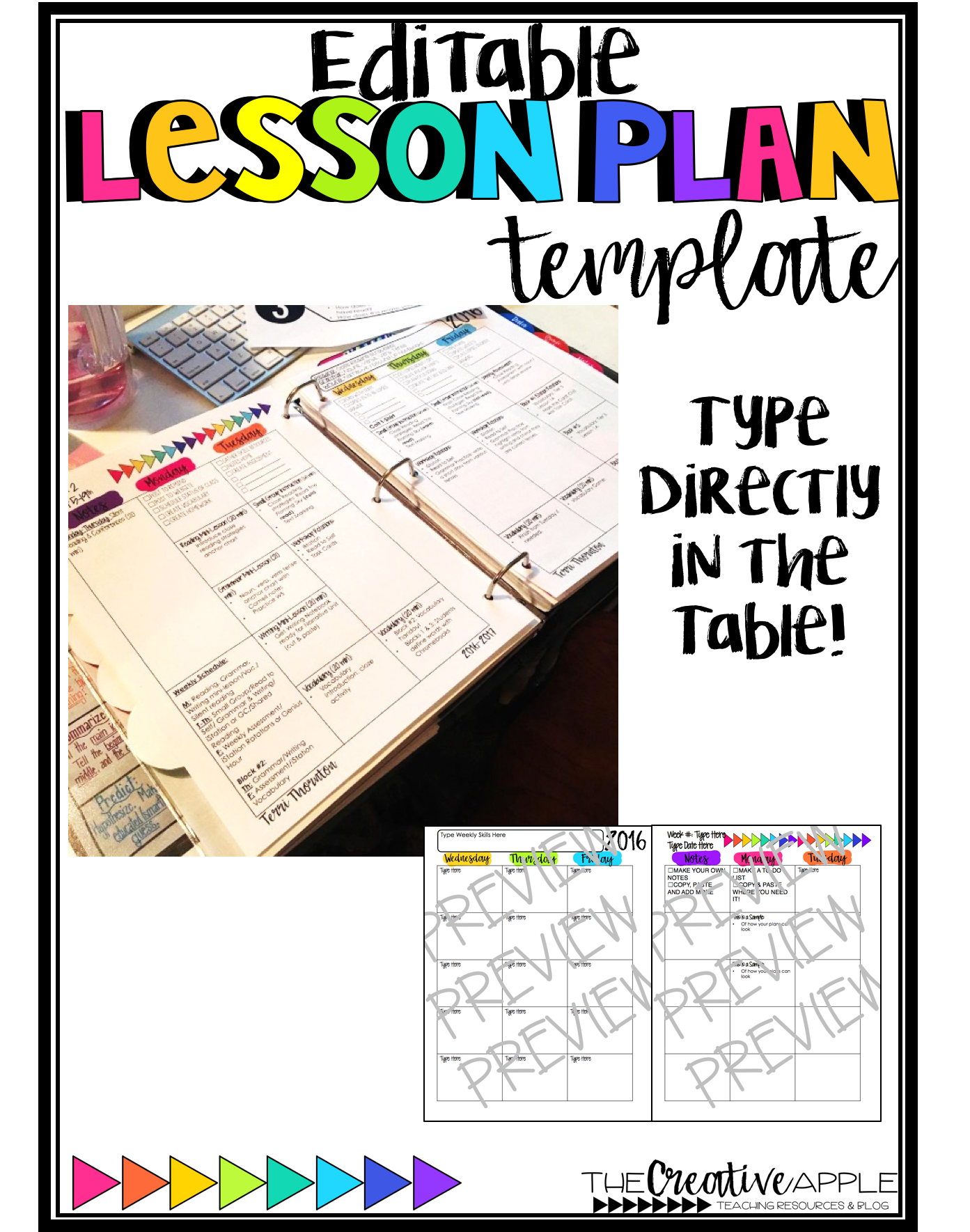 This Is A Lesson Plan Template That Is Editable With PowerPoint The 