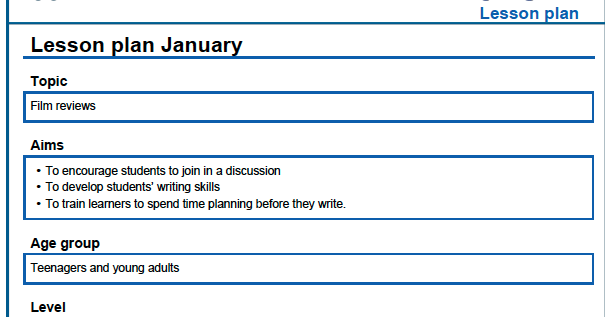 TKT Blog Lesson Plan Example From The British Council 