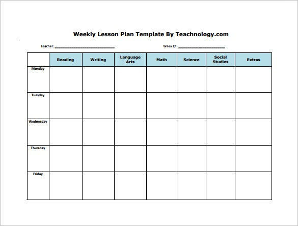 Weekly Lesson Plan Template 10 Free Word Excel PDF Format Download 