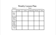 Weekly Lesson Plan Template 11 Free PDF Word Format Download