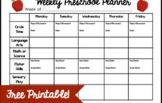 Weekly Lesson Plan Template For Preschool Lessons Worksheets And